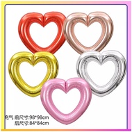 40 Inch Love Heart Balloon Hollow Heart Balloon Photo Props Birthday Balloon Aluminum Film Balloon M