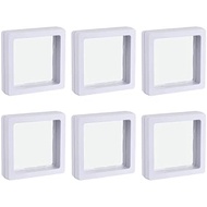 MECCANIXITY Floating Frame Display Holder Stand 3D  Display Box 1.97 x 1.97 x 0.79 inch Black for Ri