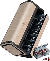Travel Pill Organizer, Weekly AM PM Pill Box 7 Day, Large Removable 2 Times a Day Medicine Case for 