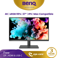 BenQ PD2705U 27นิ้ว 4K HDR10 IPS 99% sRGB USB-C Mac-Ready Designer Monitor (จอคอมงานกราฟฟิค, จอมอนิเตอร์ 4k 27นิ้ว)