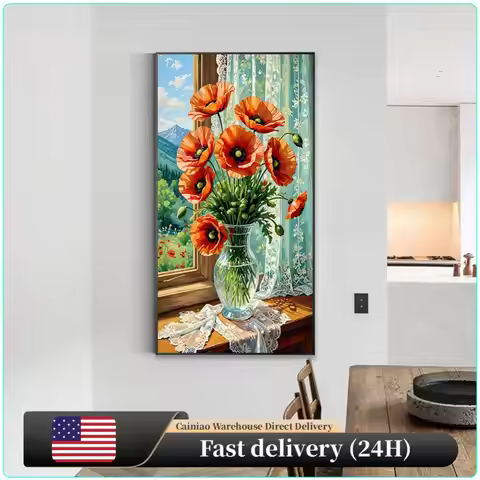 Poppy 5D DIY Diamond Art Painting Kits for Home Wall Decoration 40x70cm