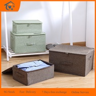 [SG Seller] Homy Foldable Washable Clothes Storage Underwear Organizer Box Wardrobe Organizer  Cabinet Basket  with Zipper Lid Large Capacity Space Saver Tool