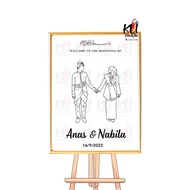 Sticker sahaja welcome board wedding/ engagement / sticker kahwin murah