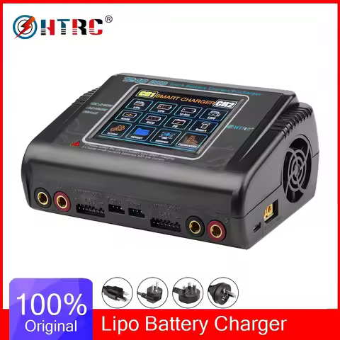 HTRC T240 Duo Lipo Battery Charger Touch Screen AC 150W DC 240W Dual Channel RC Charger for LiHV LiF