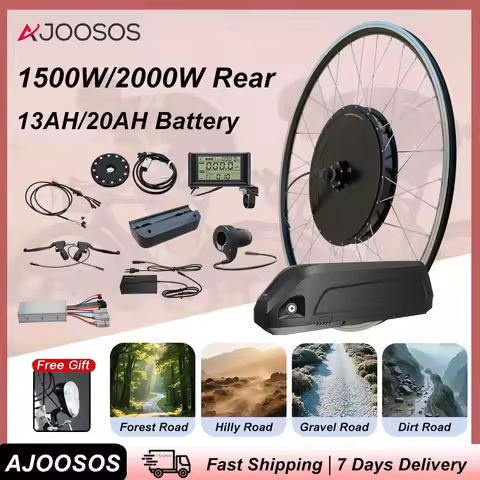 48V 1500W 2000W Rear Hub Motor Ebike Conversion Kit with Hailong Battery for 26-29 Inch Wheel Electr