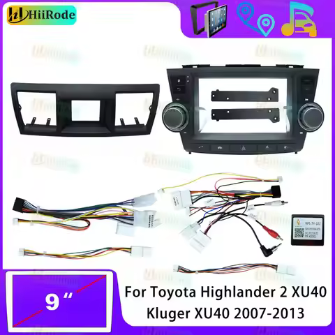 Hiirode Car Android Radio Stereo Player Frame Fascia For Toyota Highlander Kluger 2 XU40 2007-2013 P