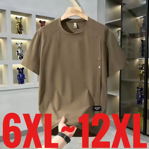 Extra Big Size Mens Casual T Shirt Short Sleeve Oversized Tshirt Male 12XL Plus Large 6XL 7XL 8XL 9X