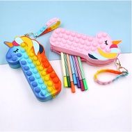 Pop it pencil case pop it bubble purse stress relief for kids students makeup case for women Silicon