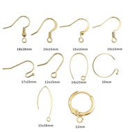 18K Gold Plated Copper Earring Hooks Findings Ear Hook Wire For Jewelry Making