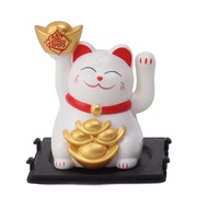 [Ganlitong] 2in Waving Arm Lucky Cat Ornament Solar Powered Waving Arm Lucky Cat Ornament Welcoming 