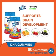 [2 Pack] SCOTTS DHA Fish Oil Omega 3 Gummies Supplement for Children Supports Brain Development Mult