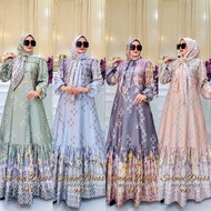 SERUNI SERIES 3 DRESS MUSLIM GAMIS SILK MOTIF TERBARU BUNGA