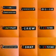 Aircraft Runway Embroidery Keychain Aviation Keychain