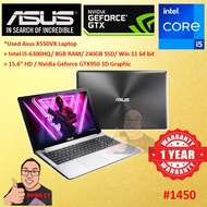#1450 *Used Asus X550VX Intel Core i5-6300HQ 8GB 240GB SSD Nvidia GTX950 3D Graphic Win11 c/w 1 Year