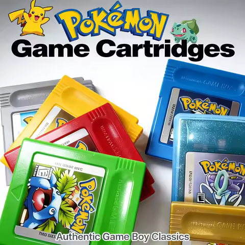 New Pokemon GBC Game Cartridge Blue Red Crystal Game Mini Monsters Series 16 Bit Video Game Console 