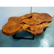 Kayan Wood Slab Coffee Table 2 In 1 Unique Shape 57L x 35D x 20H Inch / Wood Slab / Slab Wood / Kaya