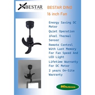 BESTAR Dino 16inch ABS-3Blades Small Ceiling Mount Corner Fan with Remote