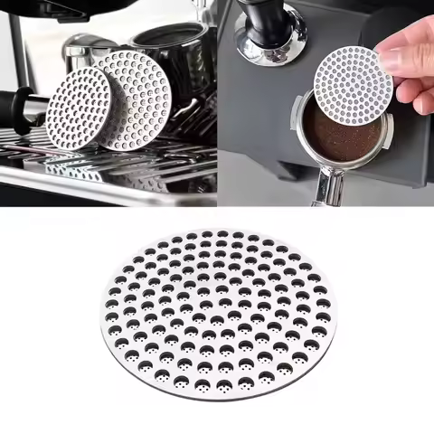 1pc 51/53/58mm KitchenCoffee Puck Stainless Steel Double Layer Fine Filter Screen For Portafter Bask