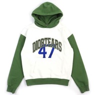 全新未使用 △DIOR 牛仔破洞 Dior Homme 牛仔破洞 2023秋冬 393J678A0807 100%純棉超大款套頭連帽衫 綠色 白色 M碼 意大利製造 正品 男士 強烈推薦◎