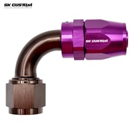 SK CUSTOM Aluminum Braided Tubing Adapters Hose Fittings Right Angle Fittings Radiator Fittings AN4 