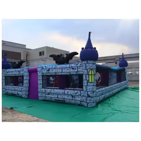 Outdoor Witch Castle Open Top Inflatable Maze 8.2X8.2m 27X27ft with Blower Commercial Rental Party C