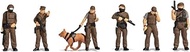 NOCH® Police Special Operations Command Figures Set for Model Train, H0 Scale 1:87, Hand-Coloured