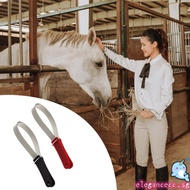 ELEGA Stainless Steel Riding Horse Sweat Scraper for Horse Grooming Horse Hair Brush Double Sided Bl