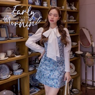 MYT x Joobs Studio : [JB12] : Early Morning Set  เซ็ต 2 ชิ้น เสื้อ+มินิเดรสแขนกุด ชุดเดรส เดรสไปงาน 