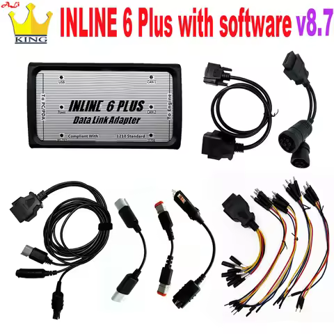 INLINE 6 PLUS Data Link For cOmmin Adapter Heavy duty v8.7 insite INLINE OBD2 cable Scanner j1939 j1