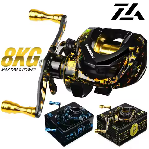 Baitcasting Fishing Reel 7.2:1 Gear Ratio 8Kg/17.6Lb Max Drag Casting Reel with Metal Spool for Fres