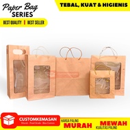 12pcs Window Paper Bag/Brown Paper Bag/Paper Bag/Food Bag/Food Paper Bag/Paper Bag Bag/Paper Bag