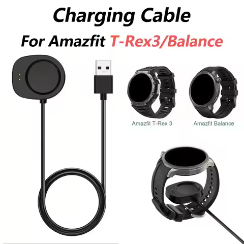 Replacement Charger Charging Cable for Amazfit T-Rex 3/Balance 2/1 USB Smartwatch Charger