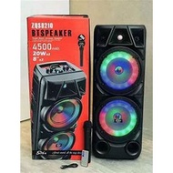 20W×2]ZQS 8210 BOOM BOX 8" ×2 WIRELESS KARAOKE BLUETOOTH SPEAKER WITH FREE