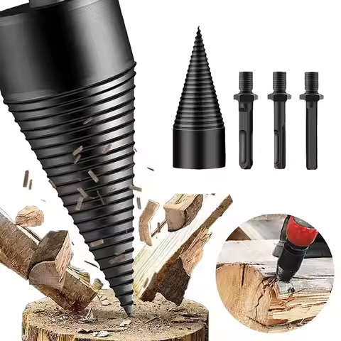Wood Splitter with Drill Bit Wood Splitter Screw Cones Bit Square Round Drill Bit For Wood Cleaving