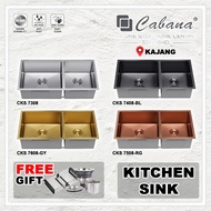 Cabana Nano Kitchen Sink CKS7308/CKS7408-BL/CKS7508-RG/CKS7608-GY Undermount Handmade 304 Stainless 