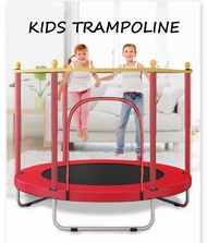 Safety Trampoline Jumping Bed with Fence For Kids Indoor Outdoor Exercise Lompat Trampolin Mainan Bu