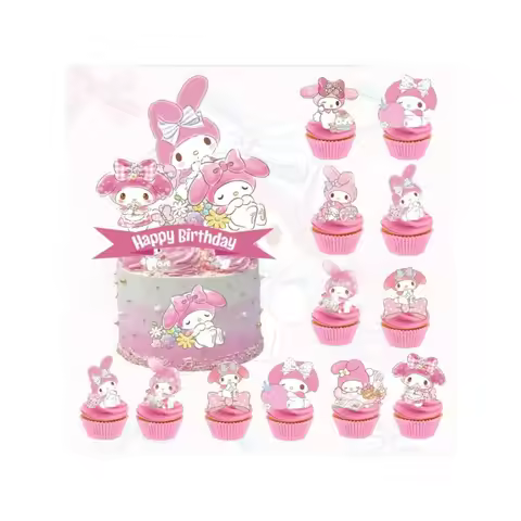 25Pcs Sanrio Hello Kitty Cake Topper Set - Perfect for Birthday Parties, Halloween & Christmas Celeb