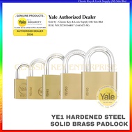 YALE YE1 Hardened Steel Solid Brass Padlock 20mm 25mm 30mm 40mm Kunci Mangga Yale