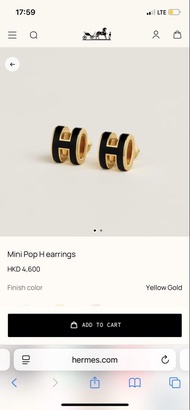全新 Hermes Pop H Earrings 愛馬仕耳環黑金