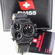 Jam Tangan Pria Swiss Army 2178 Original Triple Time Tali Kulit