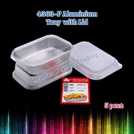 4363-P My Chef Aluminium Foil Tray With Cover (5 Sets) / Rectangle Foil Shape / Medium Size