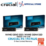 Crucial P3 (GEN3) / P3 PLUS (GEN4) 3D NAND NVME PCIe M.2 SSD ( 500GB / 1TB / 2TB ) - SOLID STATE DRIVE