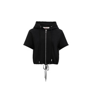 1JINN STUDIO Cat Ear Short Sleeve Hoodie Loose Heavyweight Design Womens Jacket Casual Comfortable F