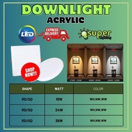 [READY STOCK] DOWNLIGHT ACRYLIC 8W/18W/24W/36W FRAMELESS LED PANEL DOWNLIGHT | ROUND / SQUARE | NEW 