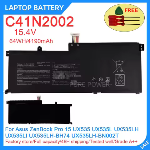 New Laptop Battery C41N2002 15.4V 64WH 4190mAh High Quality For Asus ZenBook Pro 15 UX535 UX535L UX5