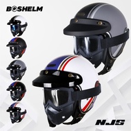 BOSHELM Helm NJS NR-80's ROADSTER Goggle Mask Helm Half Face SNI