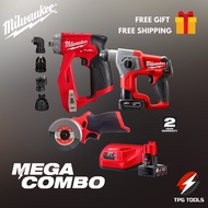Milwaukee M12 Fuel™ Combo Set (Installation Drill Driver + SDS-Plus Hammer + Cut Off Tool + Free Gift)