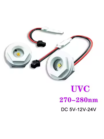 1Pcs Deep UV LED Ultraviolet C Lamps UVC 270nm 275nm 280nm DC 5V 12V 24V For Air Water Purification 