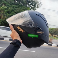 HITAM Jpx NOVA X Black Dop | Solid Black Doff Double Visor SNI DOT
