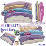 MultiPocket Care Bears Smgle Care Bears Pencil Case Rainbow Bear Motif Zipper Pocket Pencil Case/ Pi